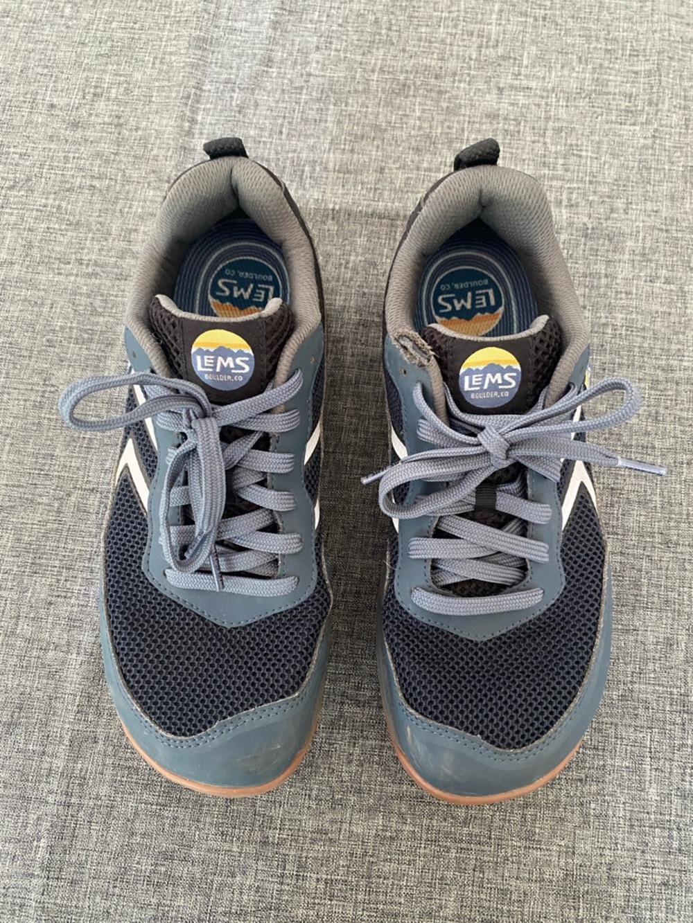 LEMS Primal Pursuit Women’s Navy and Gray Casual Lace-Up Sneakers